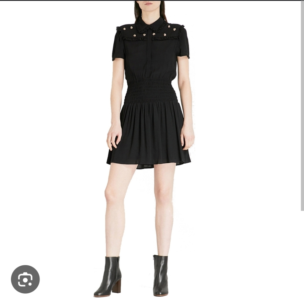 Maje ravanna bee dress black
